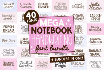 Mega Notebook Handwriting Bundle Font for Creative Projects